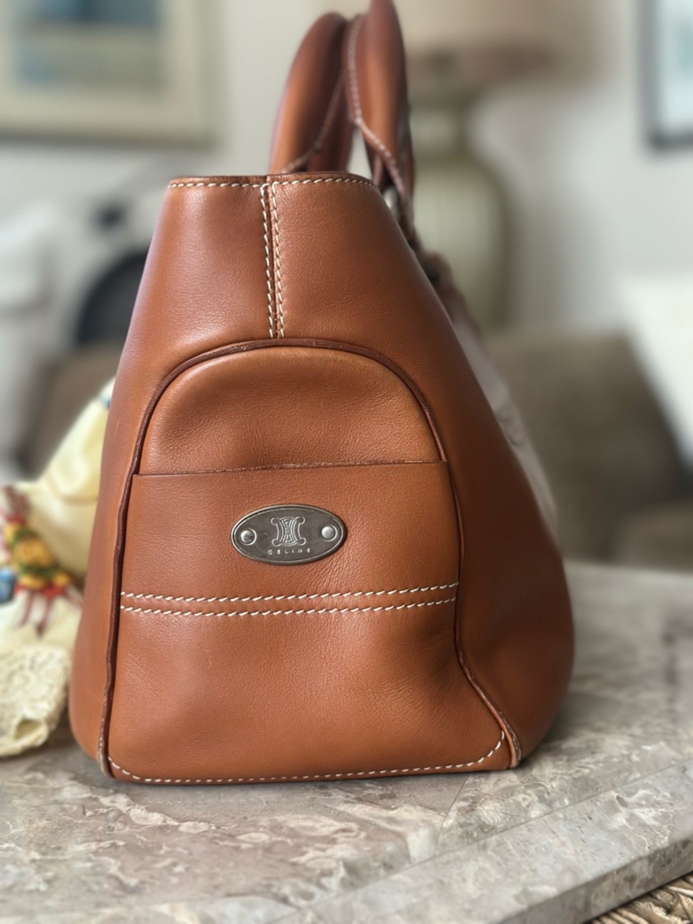 CÉLINE Boogie Bag Cognac Leather Satchel | Vintage Old Céline | Michael Kors Era - Picture 2 of 14